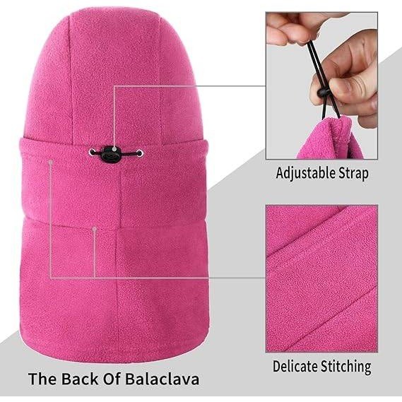 MSRP $20 Achiou Women's Rose Sherpa Hood Ski Mask Winter Balaclava Windproof