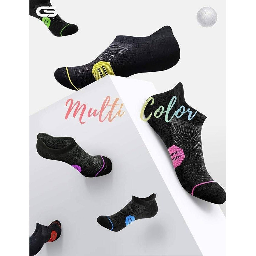 MSRP $23 CS CELERSPORT 6 Pack Women's S Ankle Running Socks Cushioned Low Cut