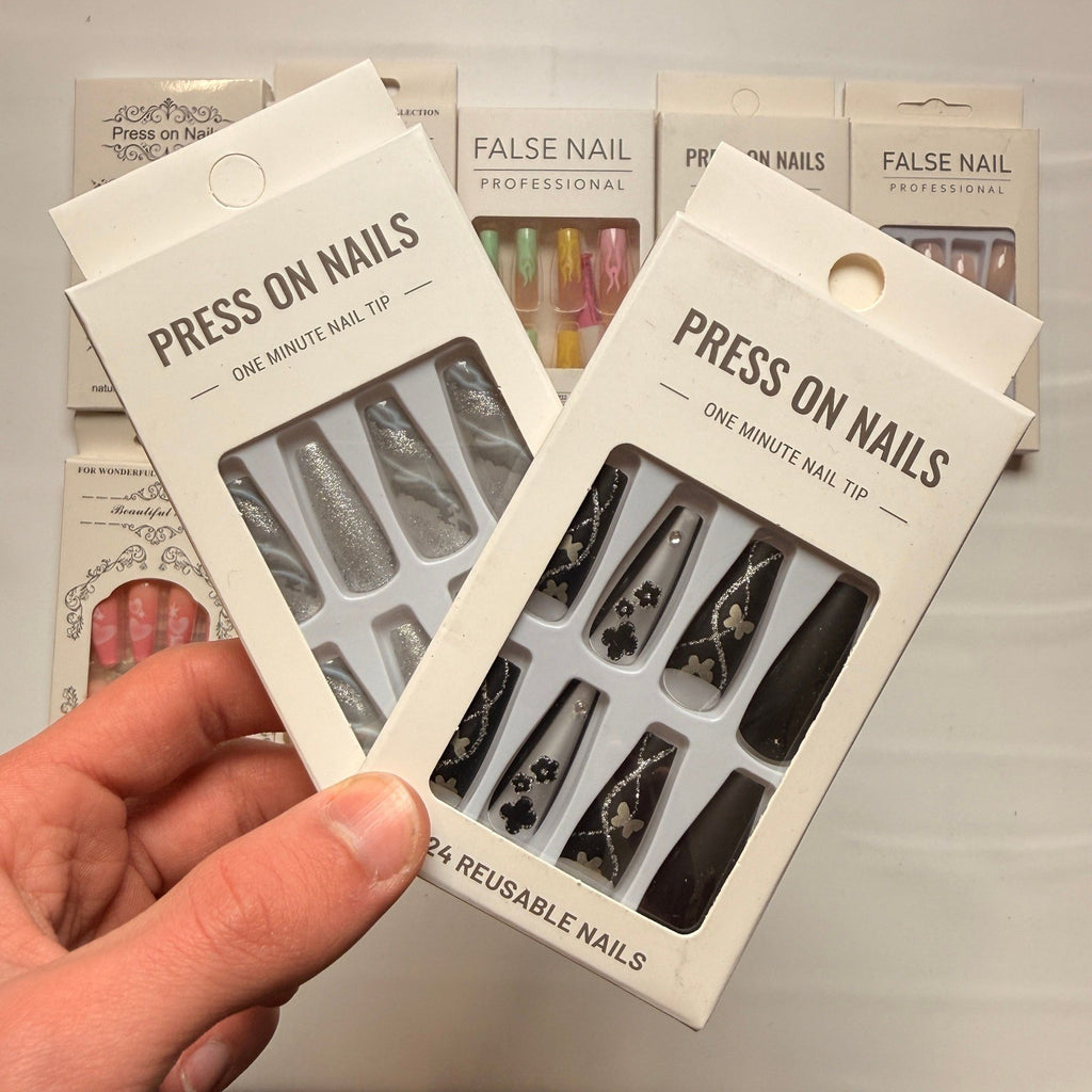 Lot of 10 Pack of 24 New False Press On Nails Assorted Designs and Colors №N33