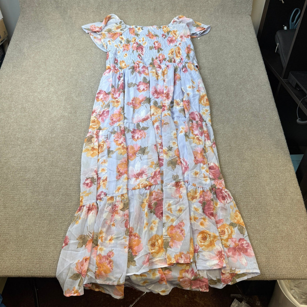 MSRP $64 Speechless Kids Girls 18 1/2 Slate Floral Maxi Dress w/ Headband