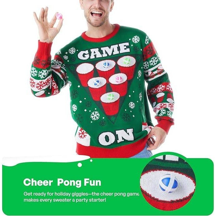 MSRP $39 Giggling Getup Women Men Size L Ugly Christmas Sweater with LED Light