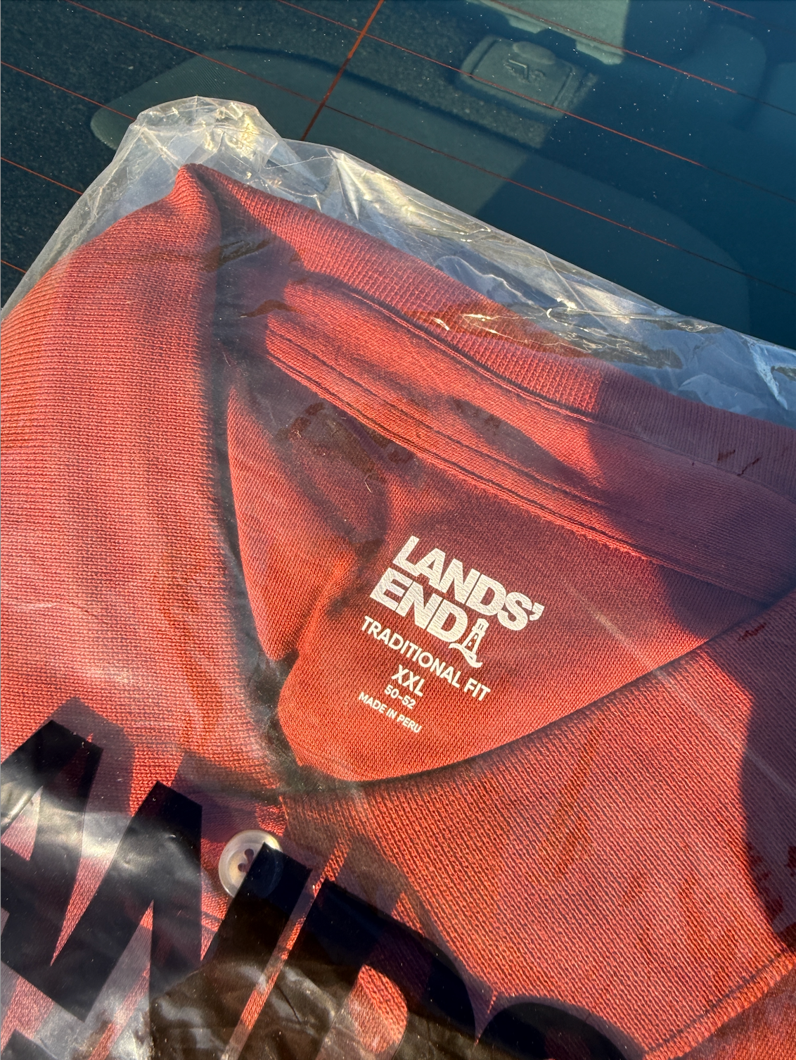 Lands' End Men's M/T-2XL Regular/Tall Long Sleeve Cotton Supima Polo Shirt Rust