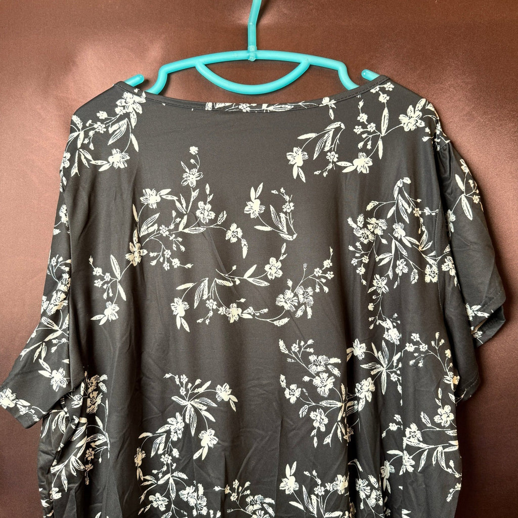 VISLILY Women's 3XL Summer Top Petal Short Sleeve T-Shirt Square Neck Blouse Fl
