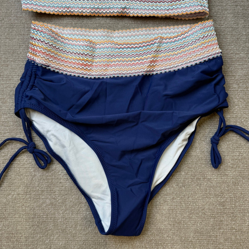 MSRP $41 Blooming Jelly Women's M Color Block High Waisted Tummy Control Bikini