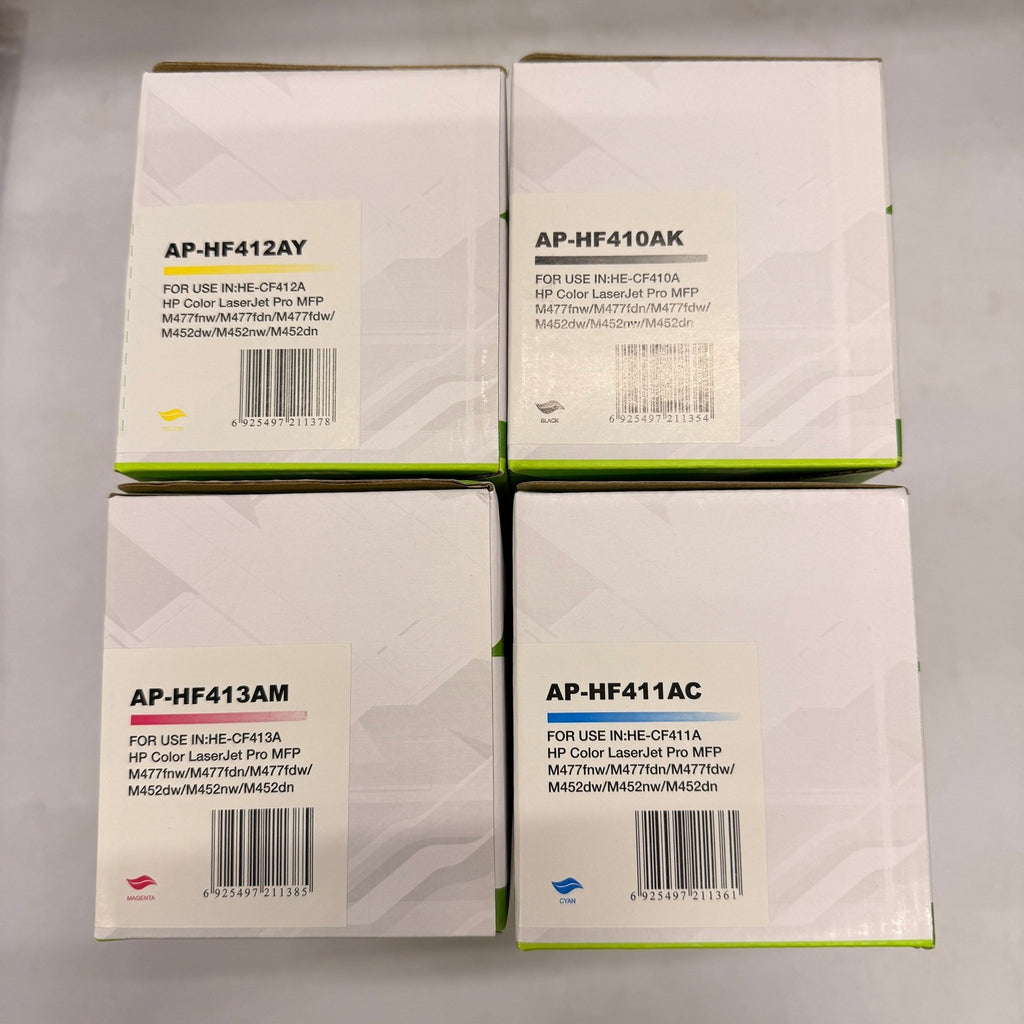 Set of 4 Premium Printer Toner Cartridge AP-HF410, 411, 412, 413 EXP 10/2027 Bla