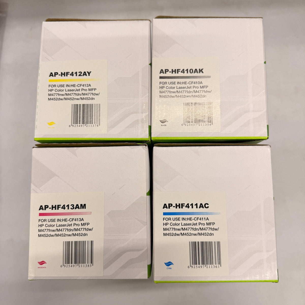 Set of 4 Premium Printer Toner Cartridge AP-HF410, 411, 412, 413 EXP 10/2027 Bla