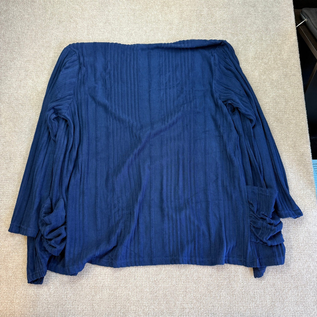 Women's XXL Navy Lightweight Long Sleeve Knit Dressy Casual Cardigan with Pocket