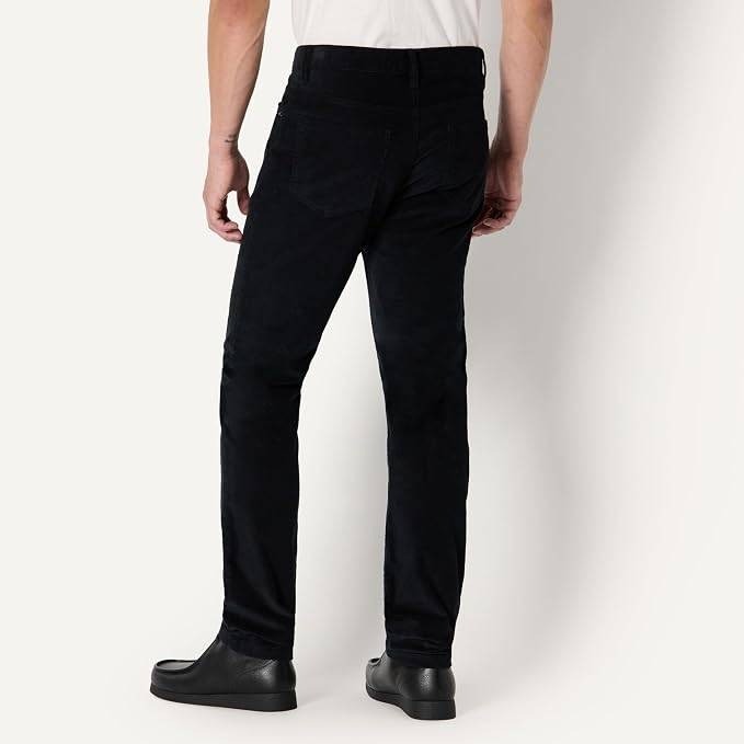Amazon Essentials Men's 30x28 Straight Fit 5 Pocket Stretch Corduroy Pant Black