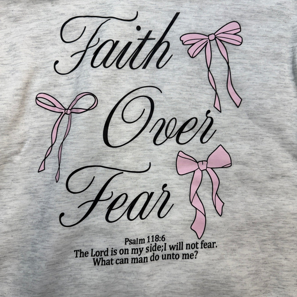 MSRP $43 SweatyRocks Women's M Grey Y2k Bow Graphic Long Sleeve Hoodies Faith