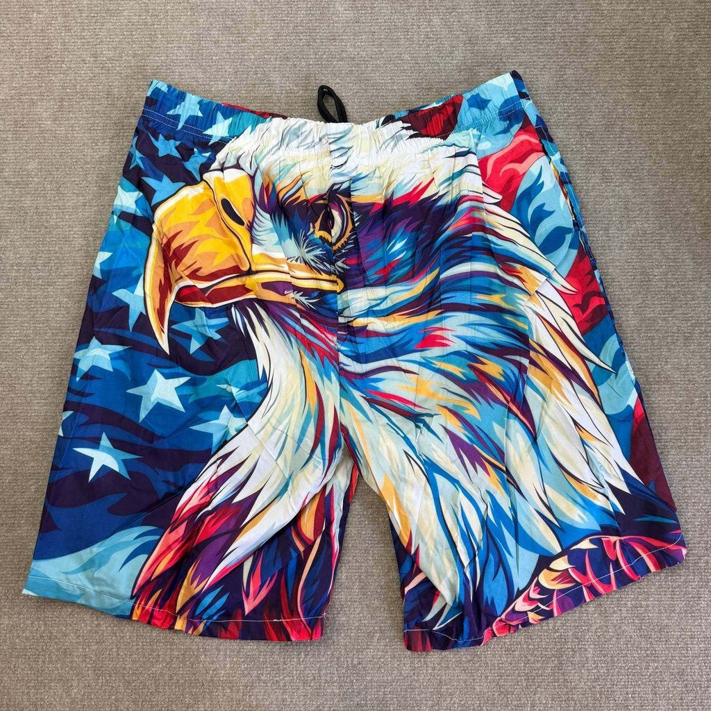 Set of 3 Men's XL Toucan Eagle Watermelon Swim Trunks Quick Dry Beach Shorts M