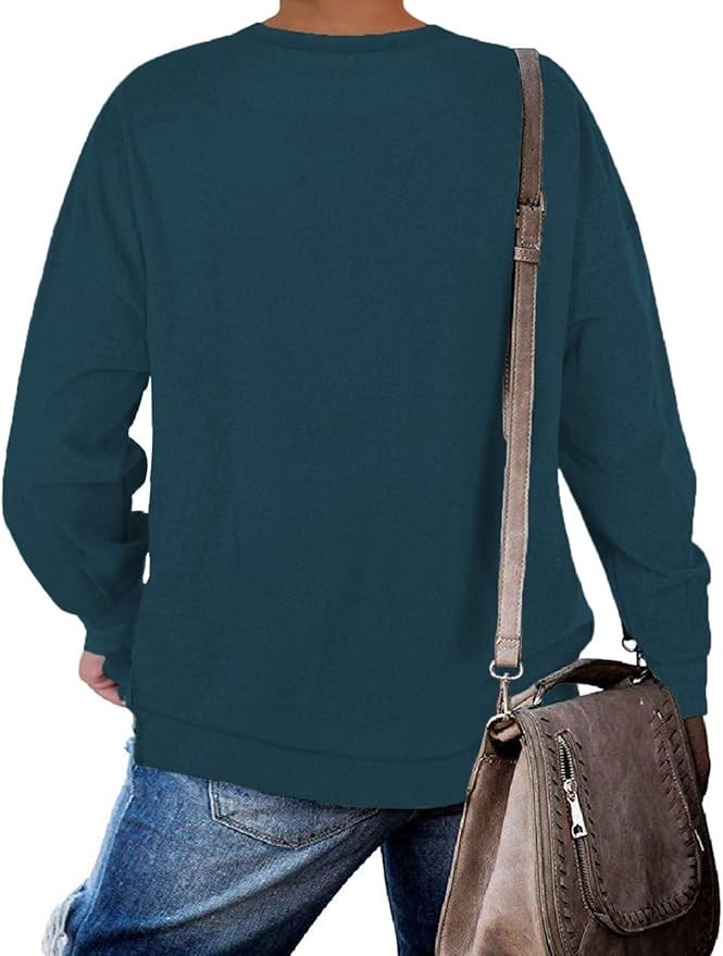 DOLNINE Plus-Size 14W-16W Womens Casual Sweatshirt Top Side Slit Pullover Shirt