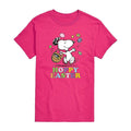 Gildan Womens Juniors 2XL Magenta Hoppy Easter Cute Dog Print T-Shirt Short Slee