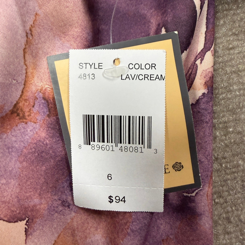 MSRP $94 Maya Brooke Womens 2 Piece Sz 6 Lavender Cream Floral Jacket Dress