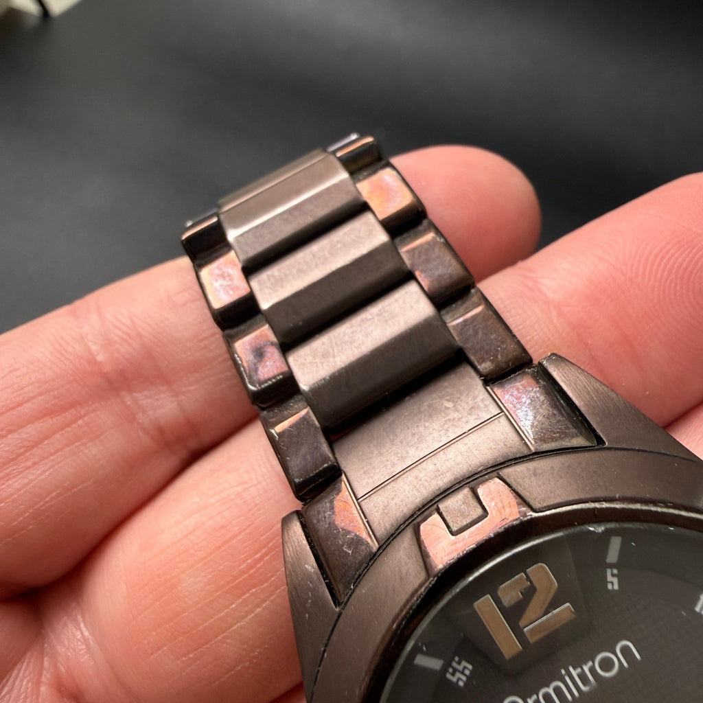 MSRP $55 Armitron 20/4692BN Men's Stainless Steel Bracelet Watch New Battery