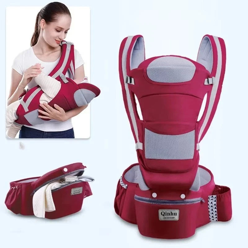 Qinhu Ergonomic Newborn Baby Carrier Backpack Hipseat Sling Wrap Front-Facing