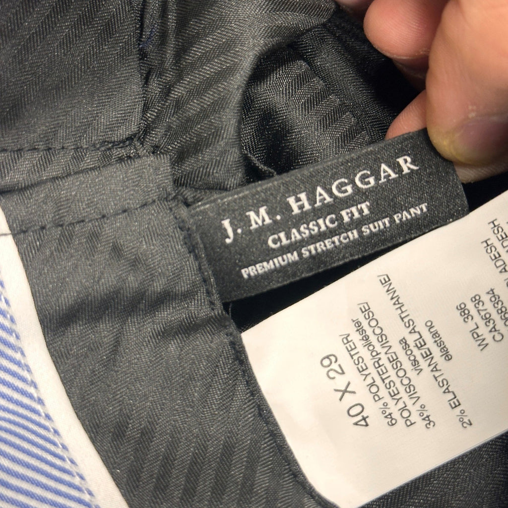 MSRP $100 J.M. Haggar HY00182 Men Classic Fit 40x29 Dark Navy Suit Pants Premium