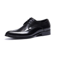 Santimon Men's US 8.5 Black Leather Formal Derby Lace Up Dress Shoes