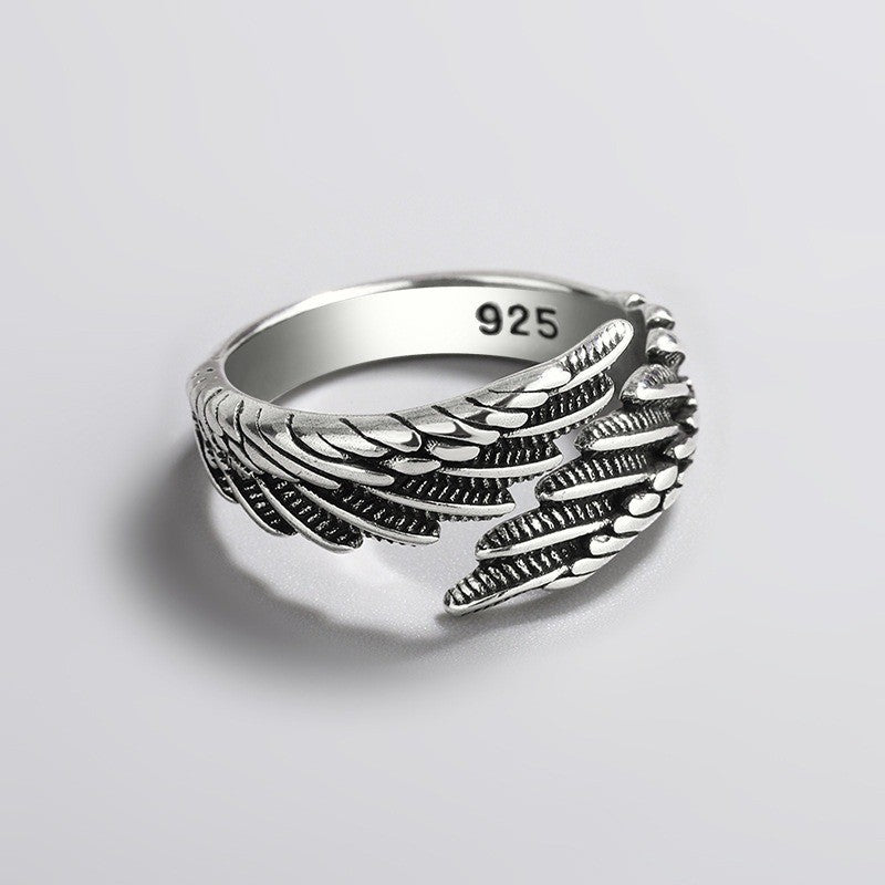 Feather Ring, 925 Sterling Silver Rings, Vintage Rings, Boho Rings, Retro Ring