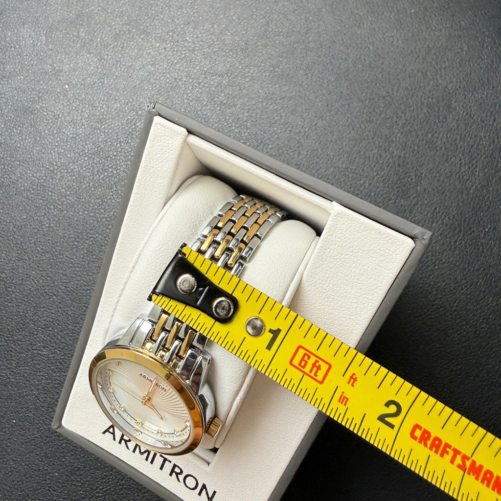 Armitron Women's 75/5821TT Crystal Accented Two Tone Bracelet Watch New Battery