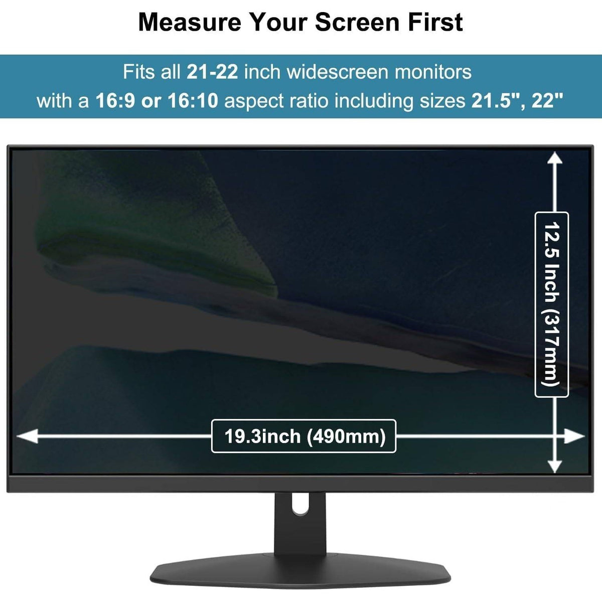 Pozlle Hanging Computer Privacy Screen Protector Shield for 21.5/22" Monitor Ant