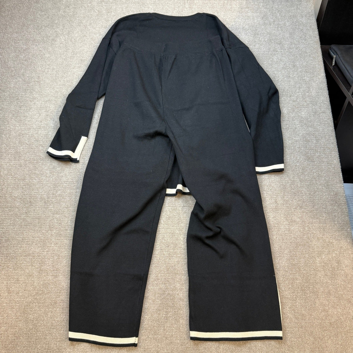 MSRP $65 Tanming Women's M 2 Piece Outfit Long Sleeve Knit Sweater Top Wide Leg