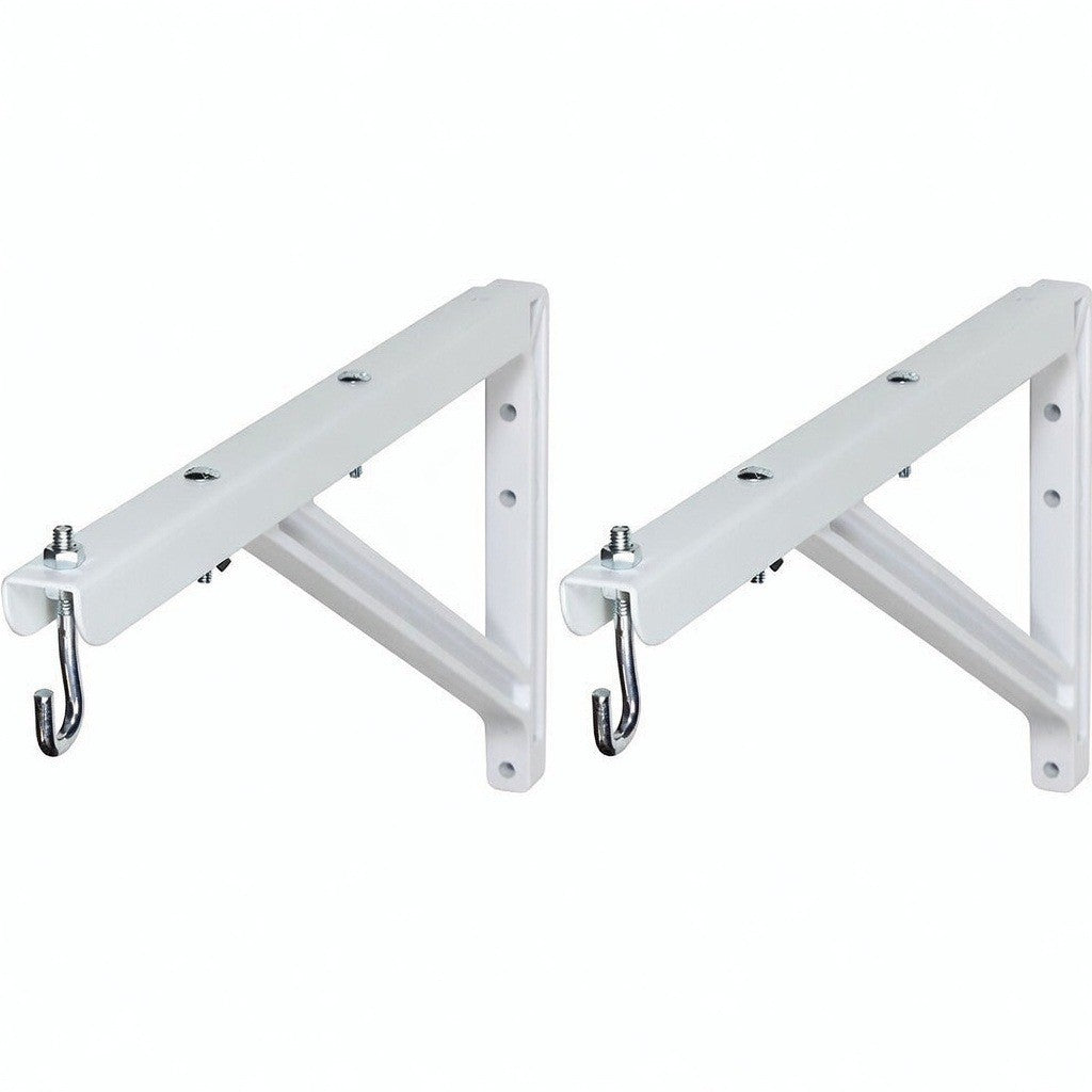 Set of 2 Draper 227216 White Adjustable 18-1/4" - 24" Wall Mounting Bracket