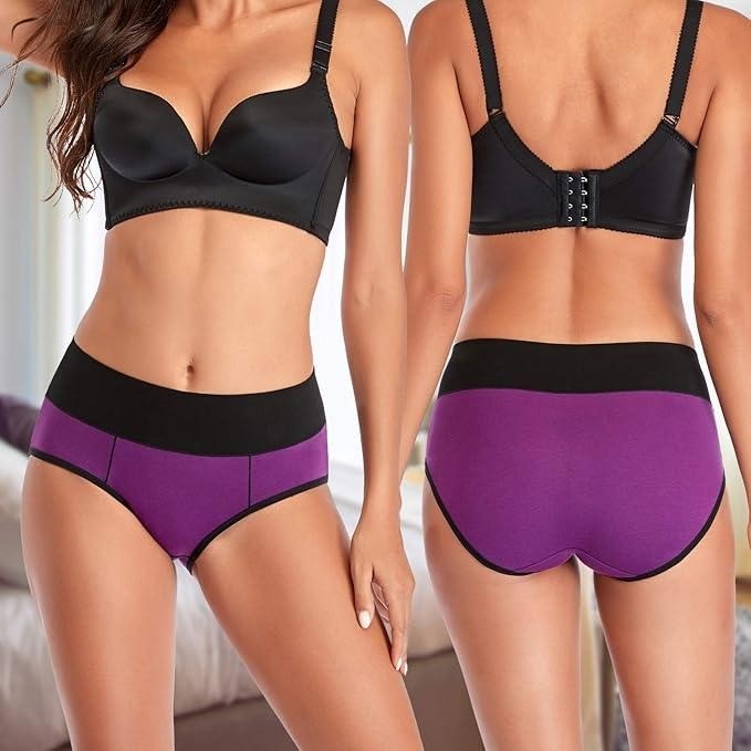 Set of 6 MSRP $23 Eiggam XXL Underwear for Women Cotton High Waist Panties Full