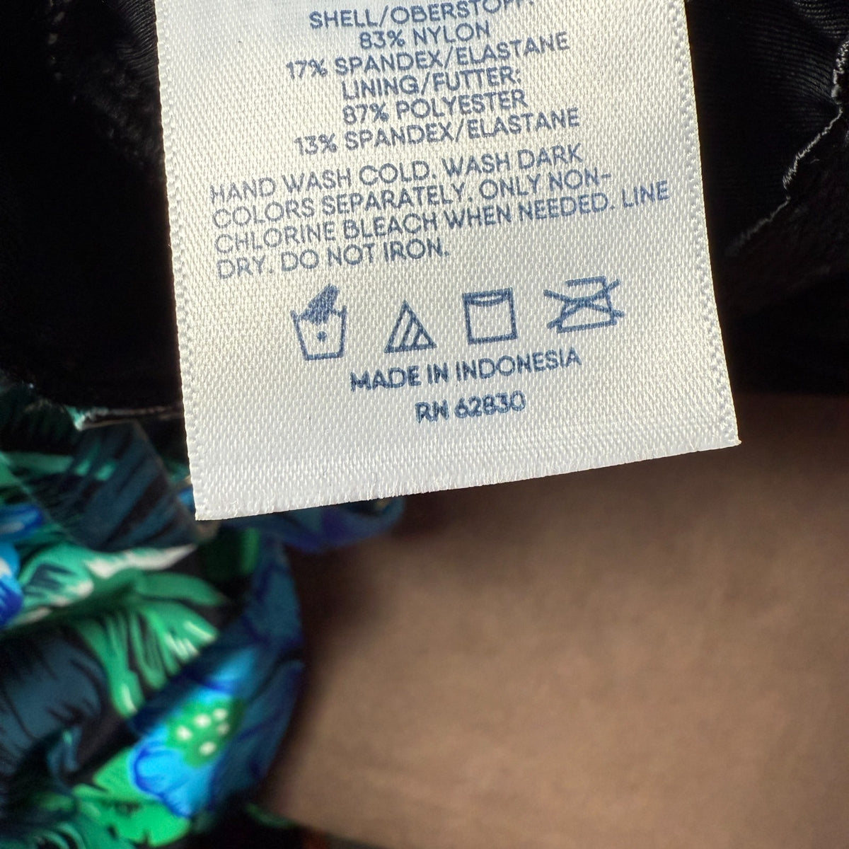 Lands' End Women's XS V-Neck Tulip Wrap Swim Dress One Piece Swimsuit Black/Turq