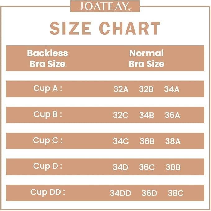 MSRP $34 JOATEAY Womens A-Cup Strapless Backless Bra Plunge Push Up Adhesive