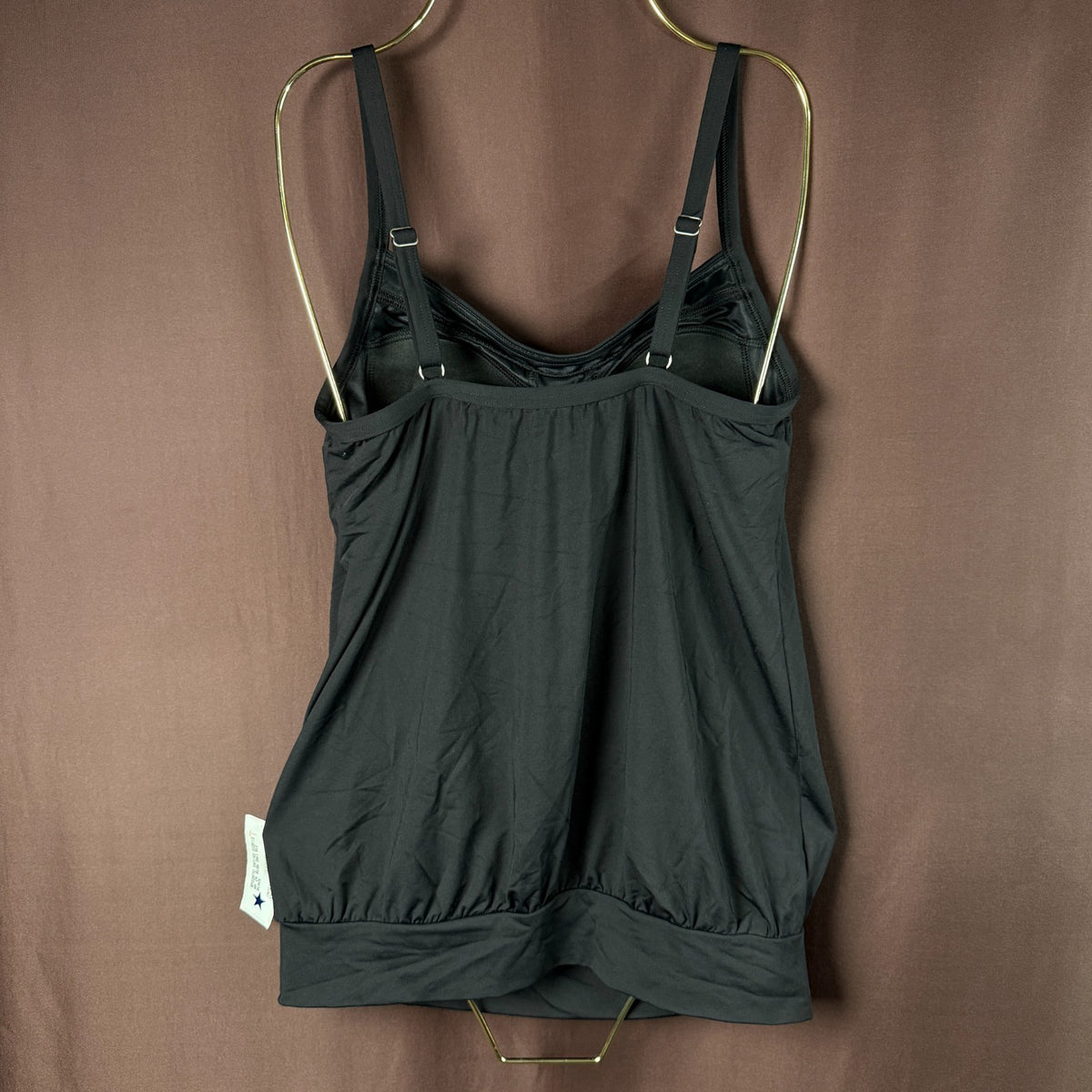 Lands' End Women's 4-8, 2-10 LONG Black Blouson Tankini Swimsuit Top Chlorine