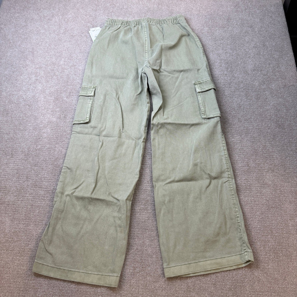 MSRP $46 Roxy Big Kid Girls L 12/14 Oil Green Wide Leg Cargo Pants