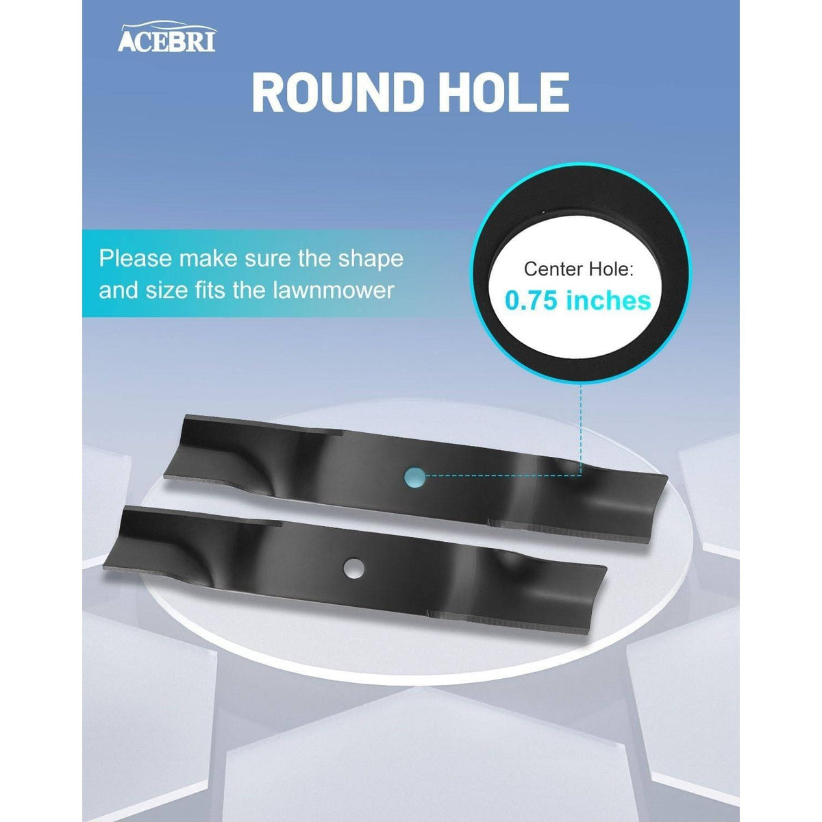Pack of 3 ACEBRI High Lift Blade 54 '' Fit for Cub Cadet 01005337, 01005337P