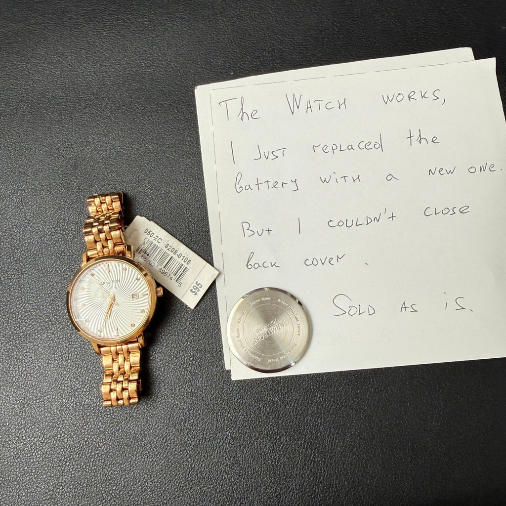 MSRP $95 Armitron 75/5835RG Women's Rose Gold Bracelet Watch BACK NOT