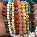 Set of 10 Natural Gemstone Round Beads Strands 15" Sizes 6,8,10 mm 14oz №B3