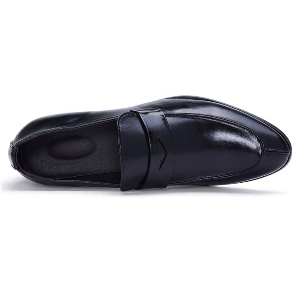 Santimon Men's US 6 Black Slip On Penny Loafers Formal Casual Dress Shoes