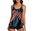 Women's XXL Swim Wear Outfits, Pattern Printed/Gradient Color Backless Sling Top