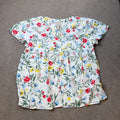 MSRP $44 St. John's Bay Womens L, XL Tall White Multi Floral V Neck Blouse Short