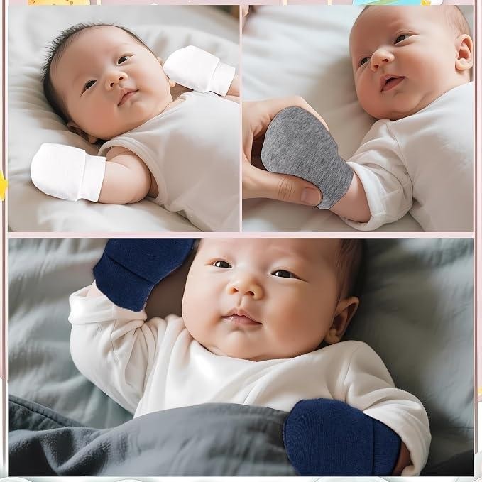 toresper 6 Pack No Scratch Baby Mittens 0-6 Months Newborn Infant Toddler