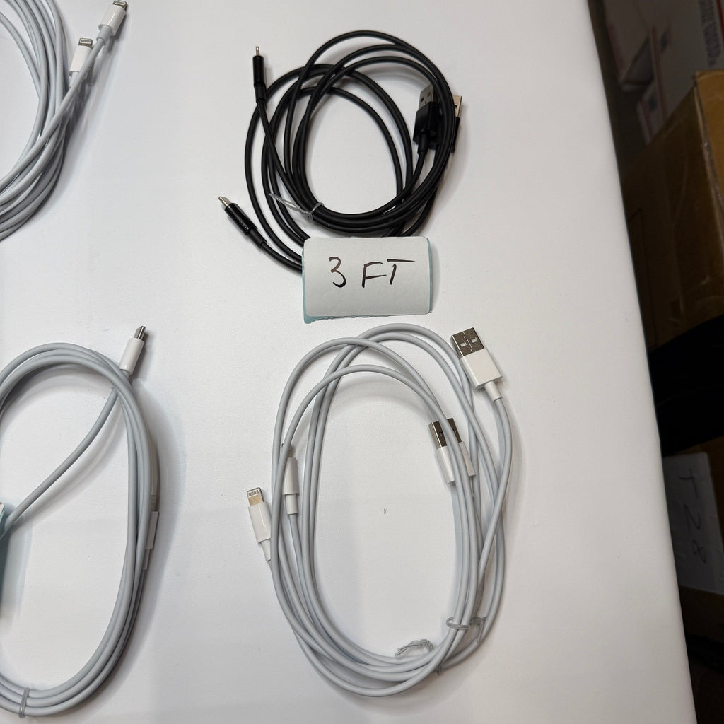 Set of 12 - 10 USB-C/A to Lightning Charging Cables 3ft, 6ft, 2 Wall Adapters
