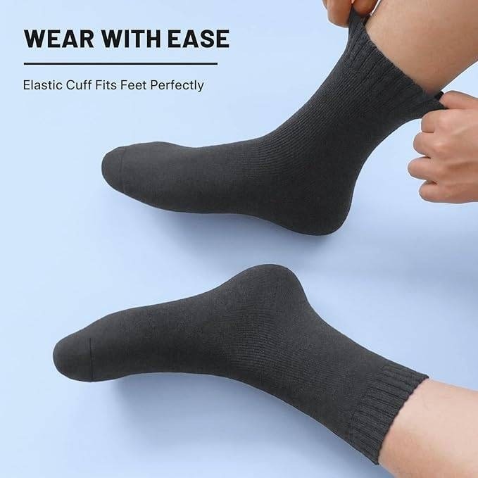 MSRP $22 Set of 5 Pairs SIMIYA Men's US 7-13 Grey Merino Wool Socks, Thick Wint