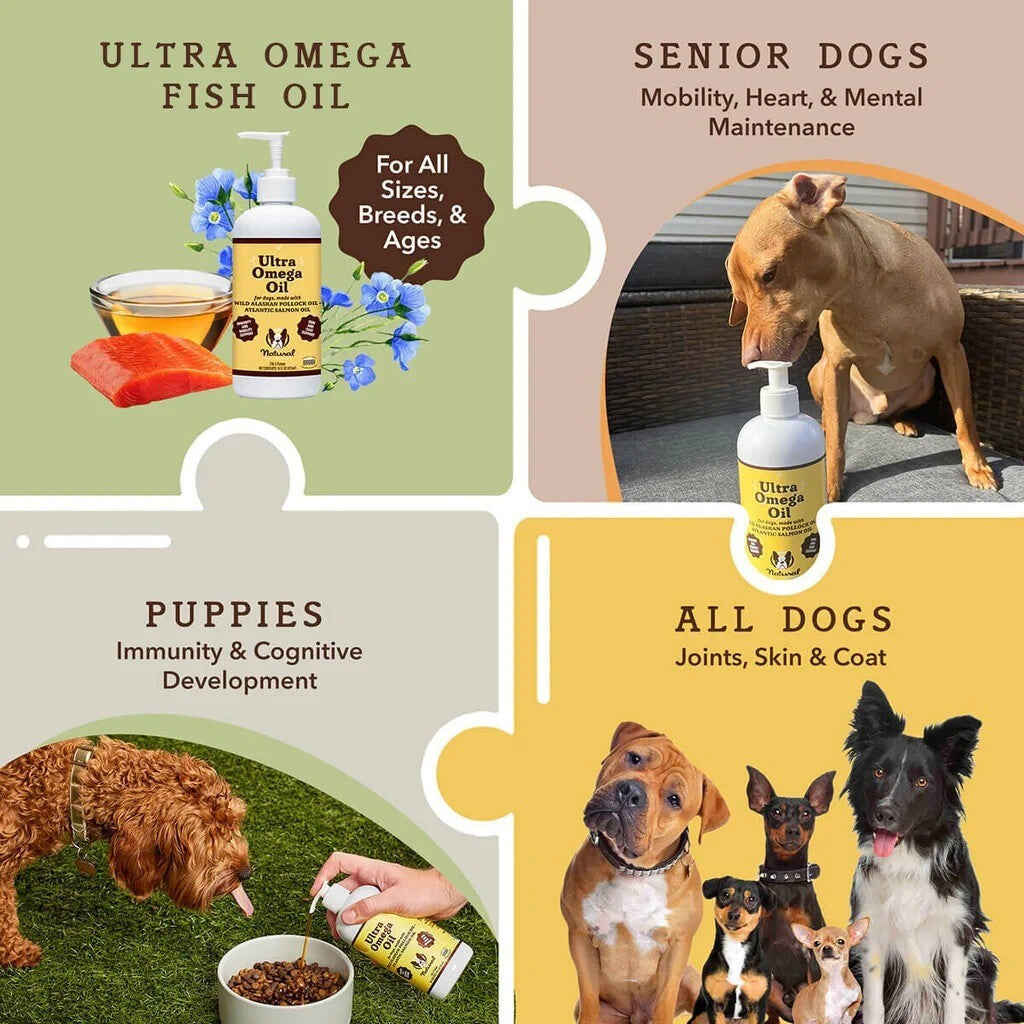 Natural Dog Ultra Omega 3 Fish Oil for Dogs 16oz Dog Fish Oil Supplement