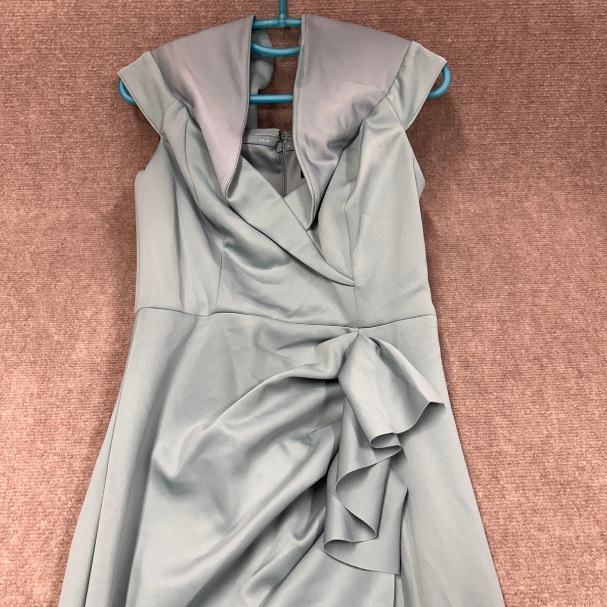 MSRP $130 DJ Jaz Womens 8 Sage Sweetheart Neck Short Sleeve Evening Gown