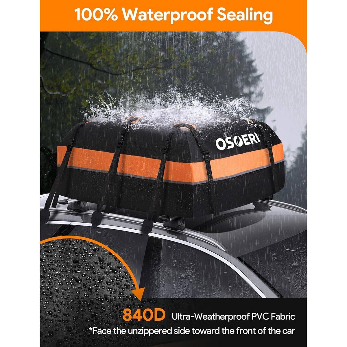 Osoeri OS-CG01 Car Rooftop Extra Waterproof Cargo Carrier Bag Includes Topper