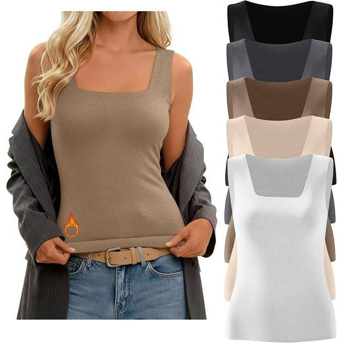 MSRP $40 Riyiper 5 Pack Women's XL Fleece Lined Thermal Tank Top Seamless