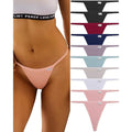 Pack of 10 FINETOO Size S G-String Thongs for Women Cotton Panties Stretch T-b