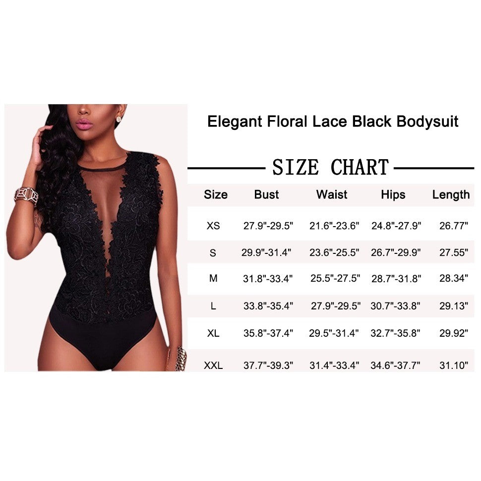 MSRP $40 RARITYUS Women's L Black Backless Sexy Lace Bodysuit Jumpsuit See