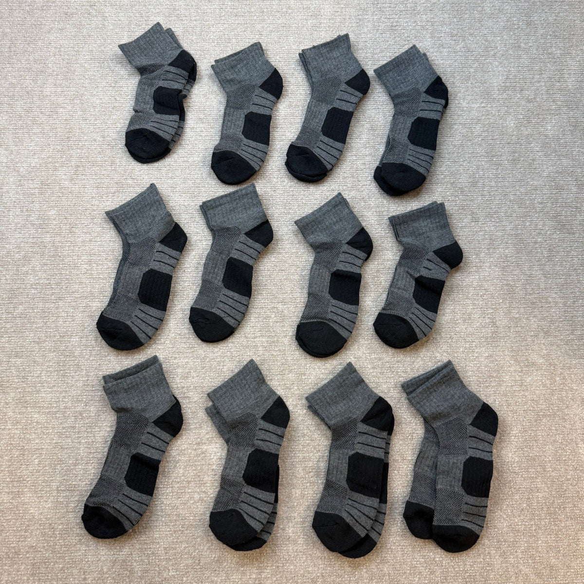 MSRP $18 Comfoex 12 Pairs Boys Socks Kids Cushioned Sport Short Quarter