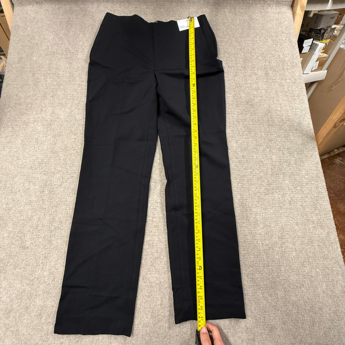 NWT Liz Claiborne Amelia Ponte Women's L Tall Black Straight Pull-On Pant