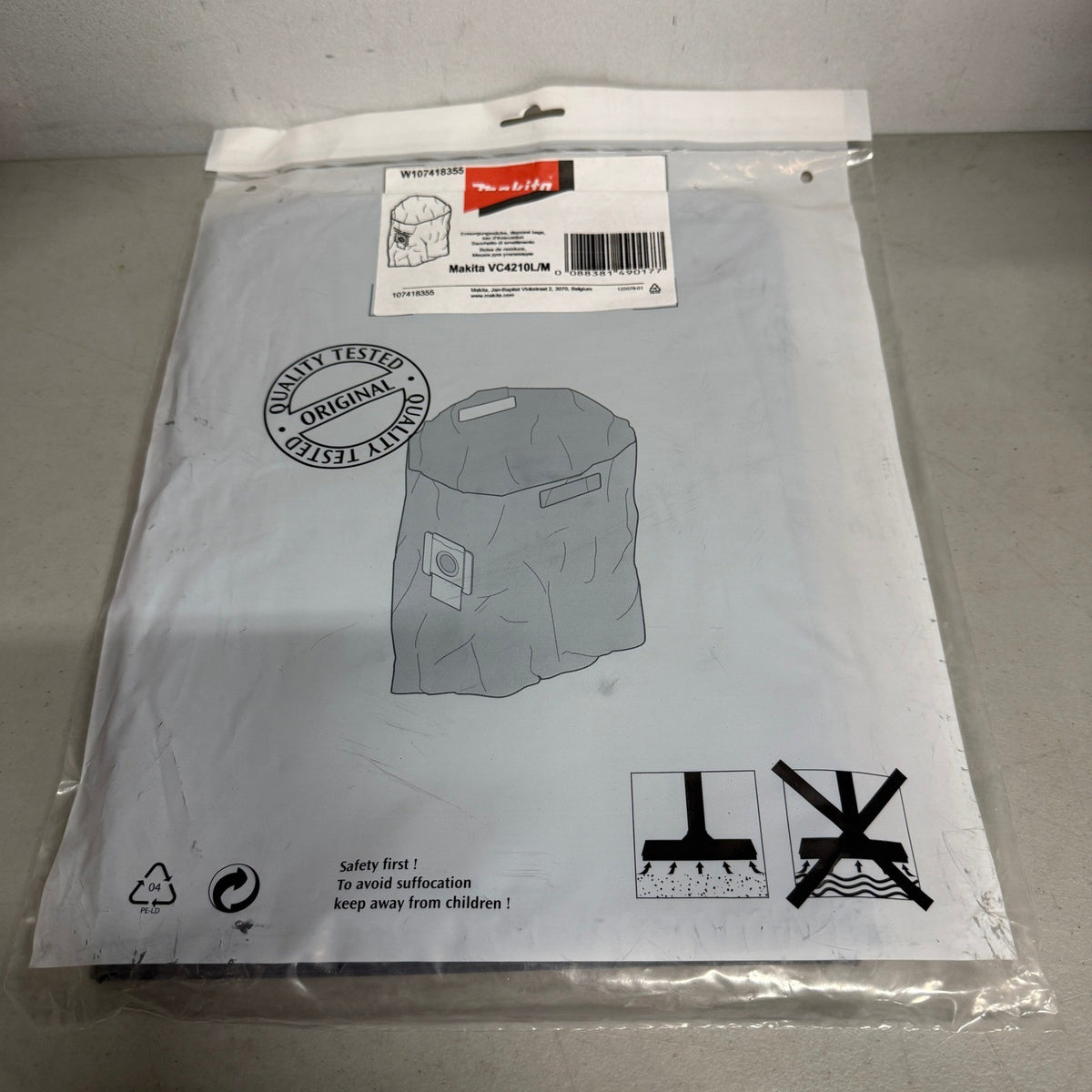 Pack of 5 Makita W107418355 Plastic Disposal Bag for VC4210