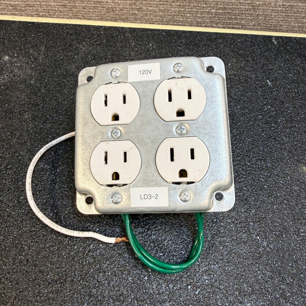 4-Plex 120V Quad Outlet Electrical Receptacle Plate Pre-Wired Grounded